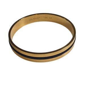 Ashley Bridget 18K Gold Plated Bangle Bracelet Black Hair Tie Designer Mom Gift